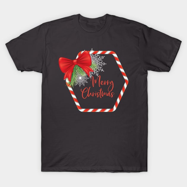 Candy Cane Christmas Frame T-Shirt by SWON Design